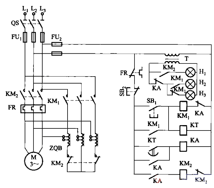 XJ01-14至20型自耦降压启动器电路  第1张