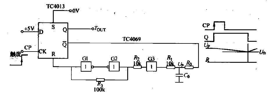 TC4013灯构成的定时电路  第1张