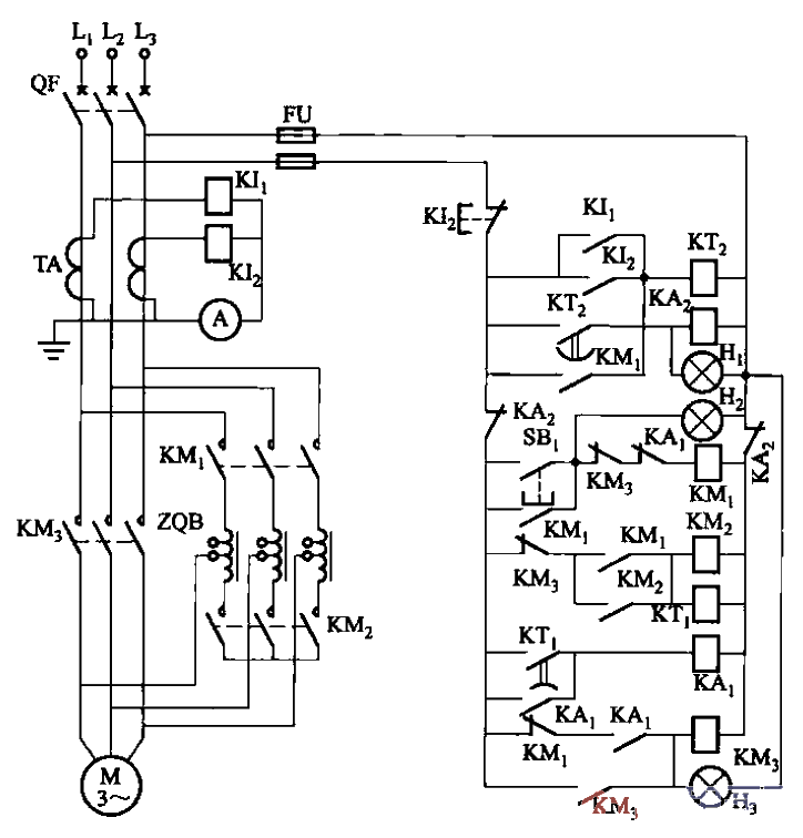 LZQ1-10-55型自耦降压启动器启动电路  第1张