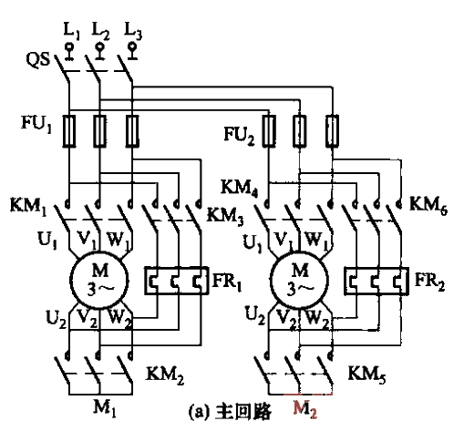 Y-△启动的电动机自动互投电路a  第1张