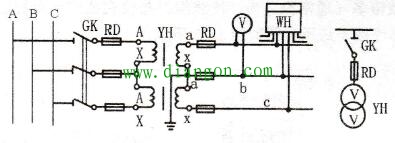 电压互感器V/V连接方式电路  第1张