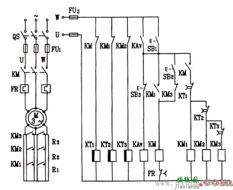 三相电动机转子电路中串联电阻启动控制电路工作原理  第1张