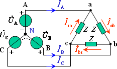 Y–Δ接（三相三线制）对称三相电路的计算  第2张