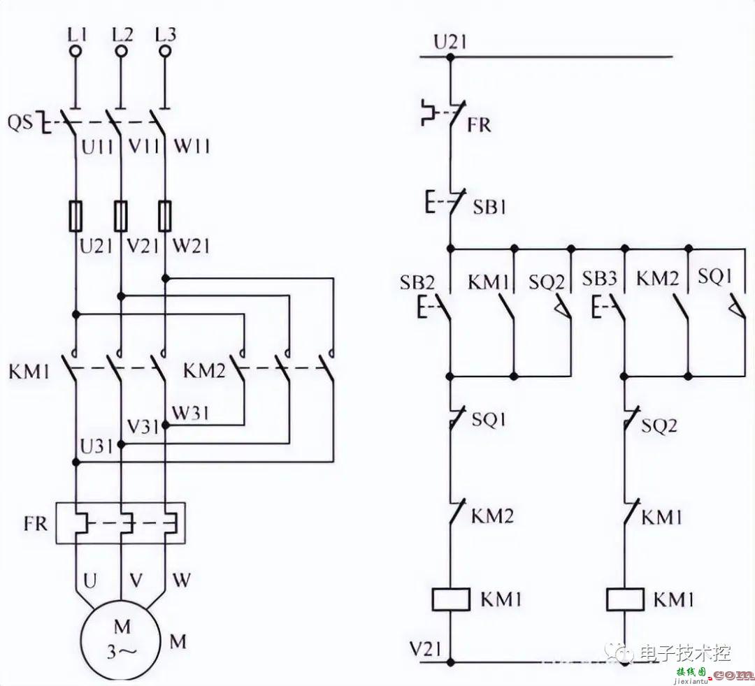 电动机自动循环控制电路图和工作原理讲解  第2张