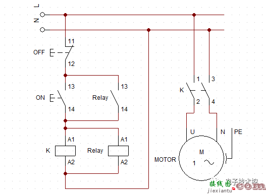 单相接触器接线图（4个电路图）  第4张