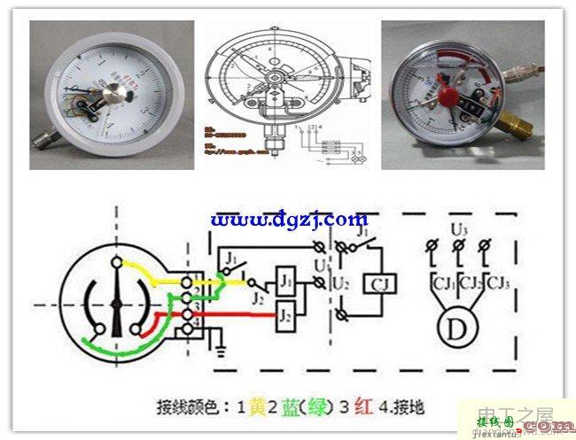 电接点压力表实物接线图_380电接点压力表接线图  第1张