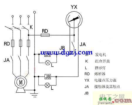 电接点压力表控制水泵原理和接线图  第1张