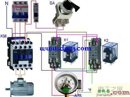 电接点压力表接线图及控制电机实物图  第2张