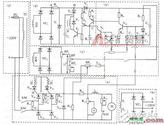 晶闸管调速电路图（四） - 晶闸管调速电路图大全（包括LM324\晶闸管无级调光调速电路原理图）  第1张