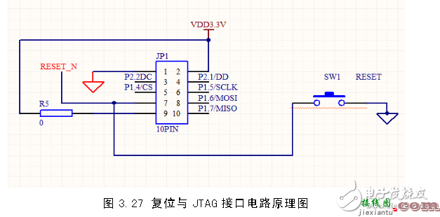 复位与JTAG接口电路设计图  第1张