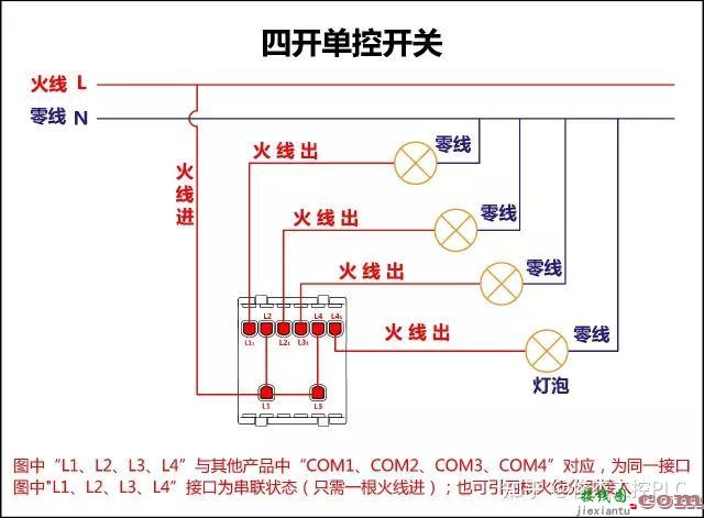 电气工程必备开关接线图：单控、双控、三控、四控  第18张