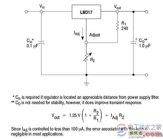LM317稳压电路及输出电压怎么算？  第1张