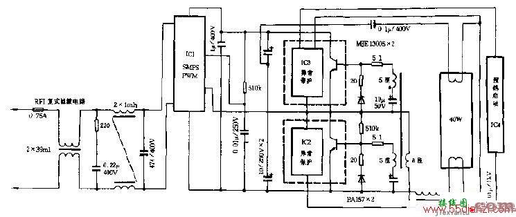 三叶牌SYDZ-9300H系列电子镇流器电路图  第1张