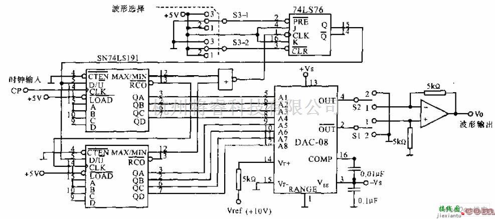 信号发生中的多功能数控波形发生器电路图  第1张