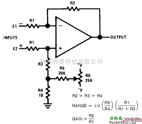 对数/跨导放大电路中的偏移电压调整差分放大器电路图  第1张