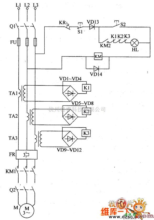 电动机中的电动机断相保护器电路图(－)  第1张