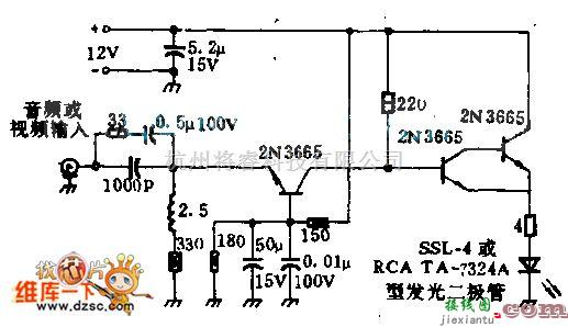 光电电路中的发光二极管调制电路图  第1张