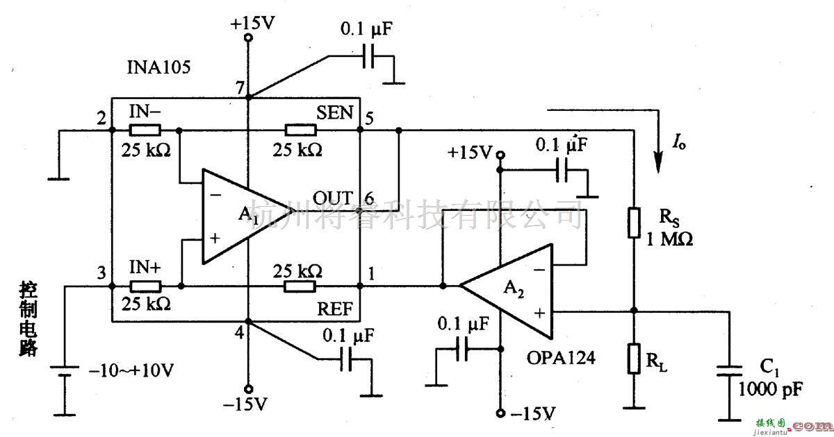 基础电路中的1·55  由INA105等构成的电压/电流转换电路 第1张