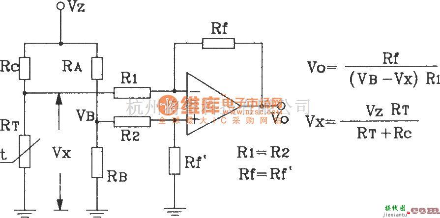 温控电路中的由精密温度传感器构成的温度-电压变换电路  第1张