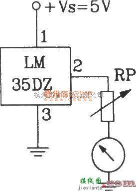 温控电路中的由LM35DZ摄氏温度传感受器构成摄氏温度表电路  第1张