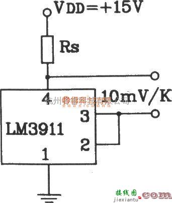 温控电路中的由LM3911单片温度控制集成电路构成单电源测温电路  第1张