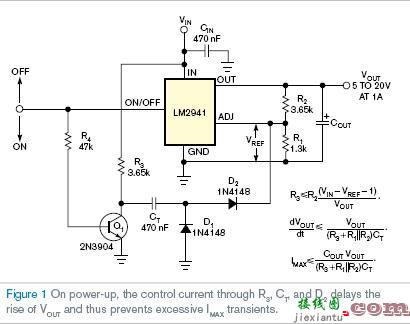 稳压器输出电压的dV/dt及启动电流控制电路图  第1张
