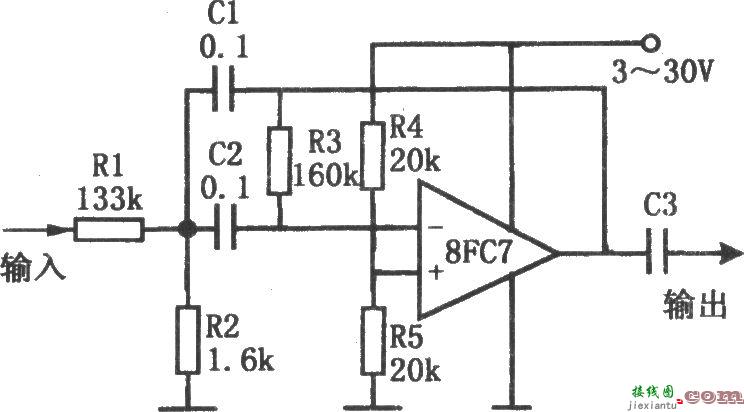 单电源低电压带通滤波器(8FC7)  第1张