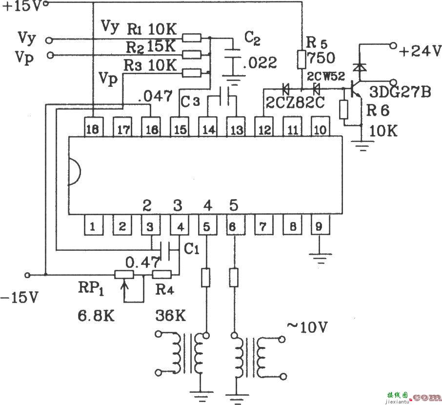 可控硅移相触发器KC001应用电路图  第2张