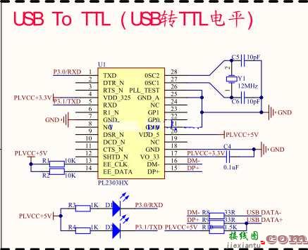 简析USB转TTL电路原理图  第1张