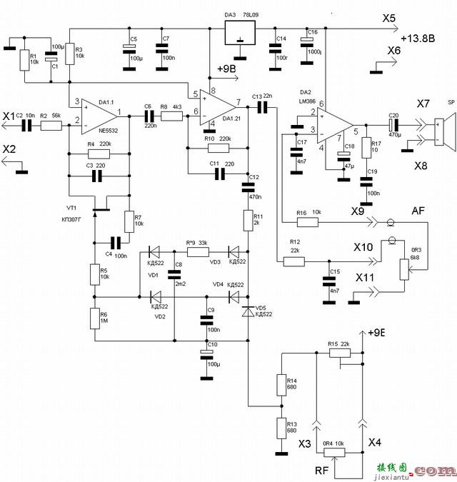 NE5532标准线性前置放大器IC电路特点及应用原理图介绍  第5张