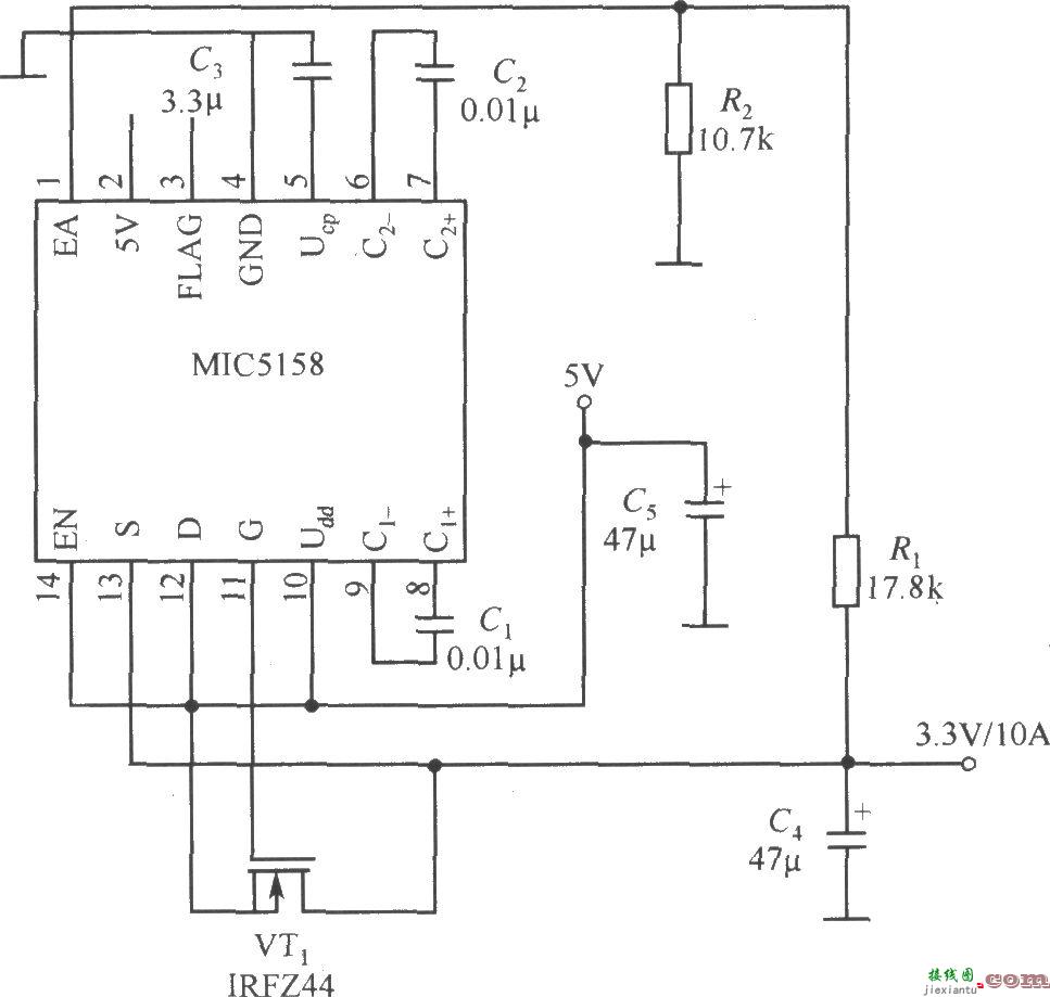 MIC5158构成的输出大电流的线性稳压器电路  第1张