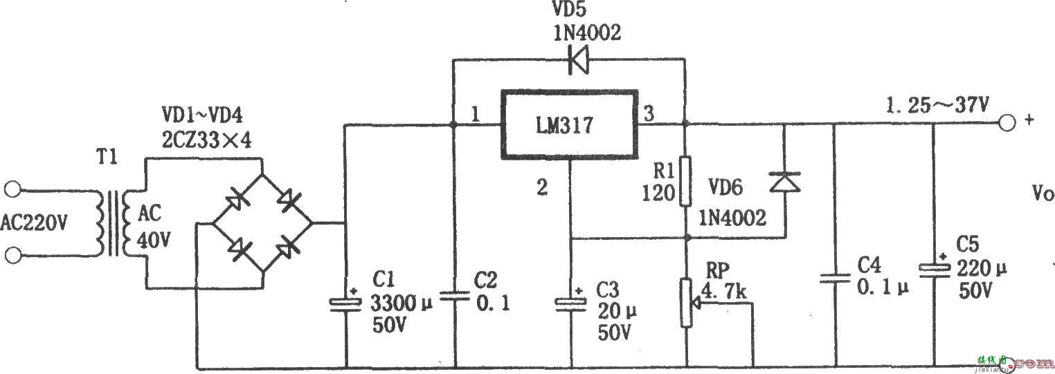 LM317构成的1.25～37V可调电源  第1张