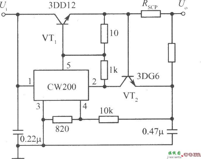 用NPN型功率晶体管扩流的CW200集成稳压电源  第1张