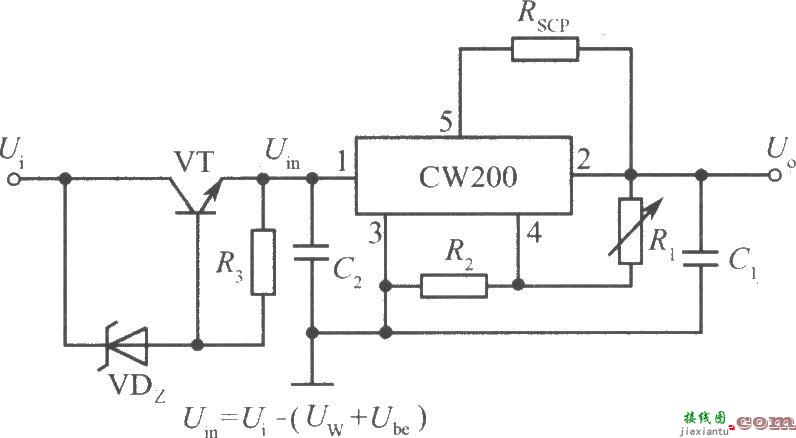 高输入电压集成稳压电源电路之三(CW200)  第1张