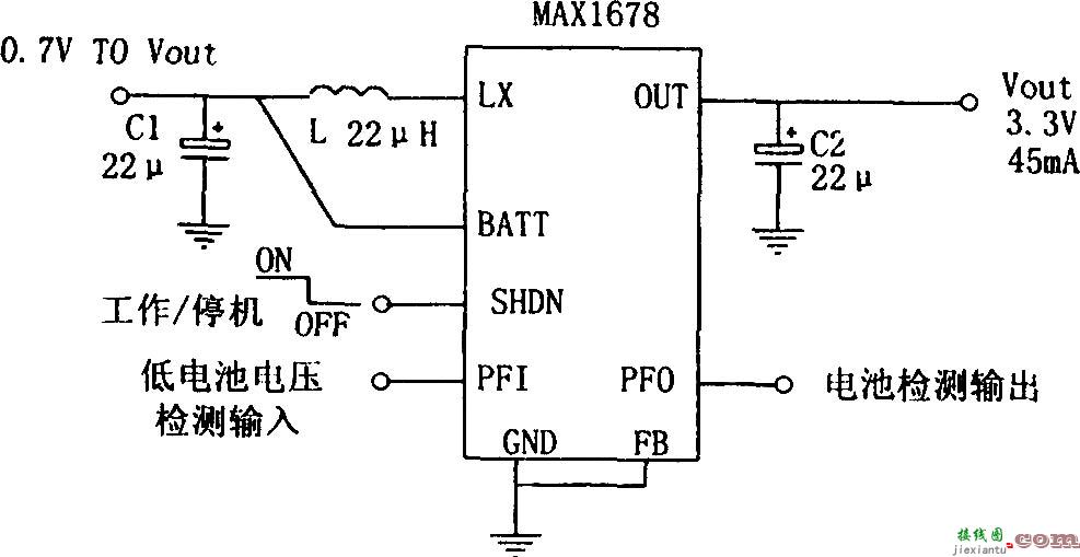 MAX1678构成的适用于寻呼机的高效率单电池升压电源  第1张