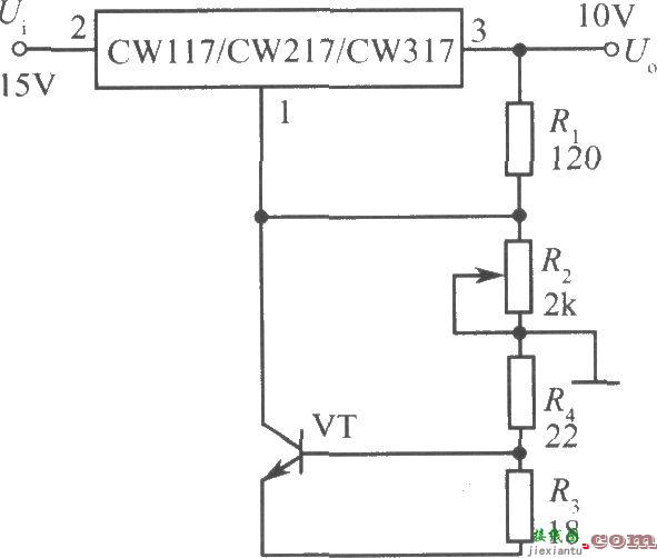 CW117/CW217/CW317构成的 1OV输出的高稳定性集成稳压电源  第1张