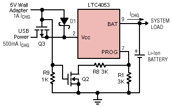 ltc4053USB充电器电路图  第2张