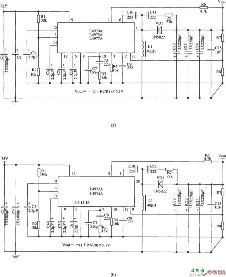 L4970A/L4975A构成升压型稳压器的应用电路  第1张