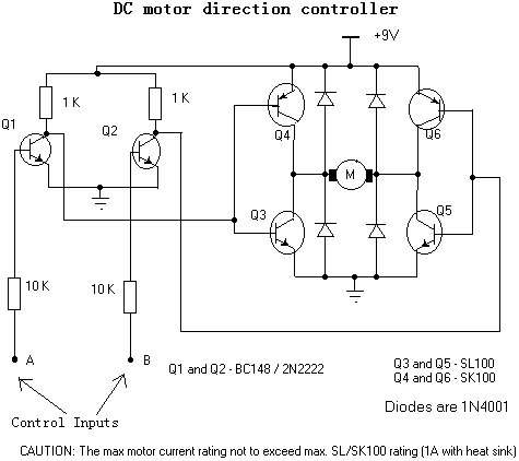 分立元件电机方向控制器电路  第1张