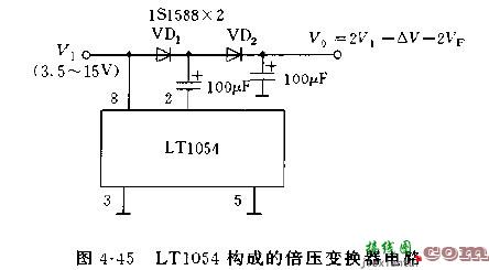 LT1054构成的转换器及稳压器电路图  第2张