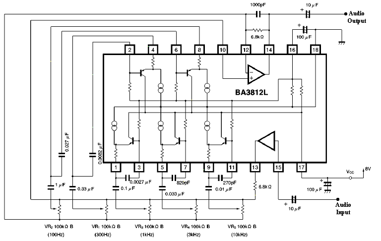使用单个 IC/芯片的 5 波段图形均衡器  第1张