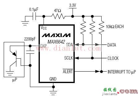 以MAX6642为基的MAXIM温度传感器电路  第1张