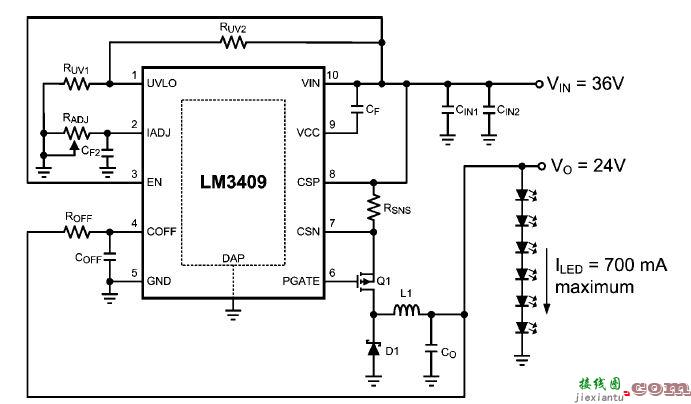 LM3409调光控制LED驱动电路  第1张