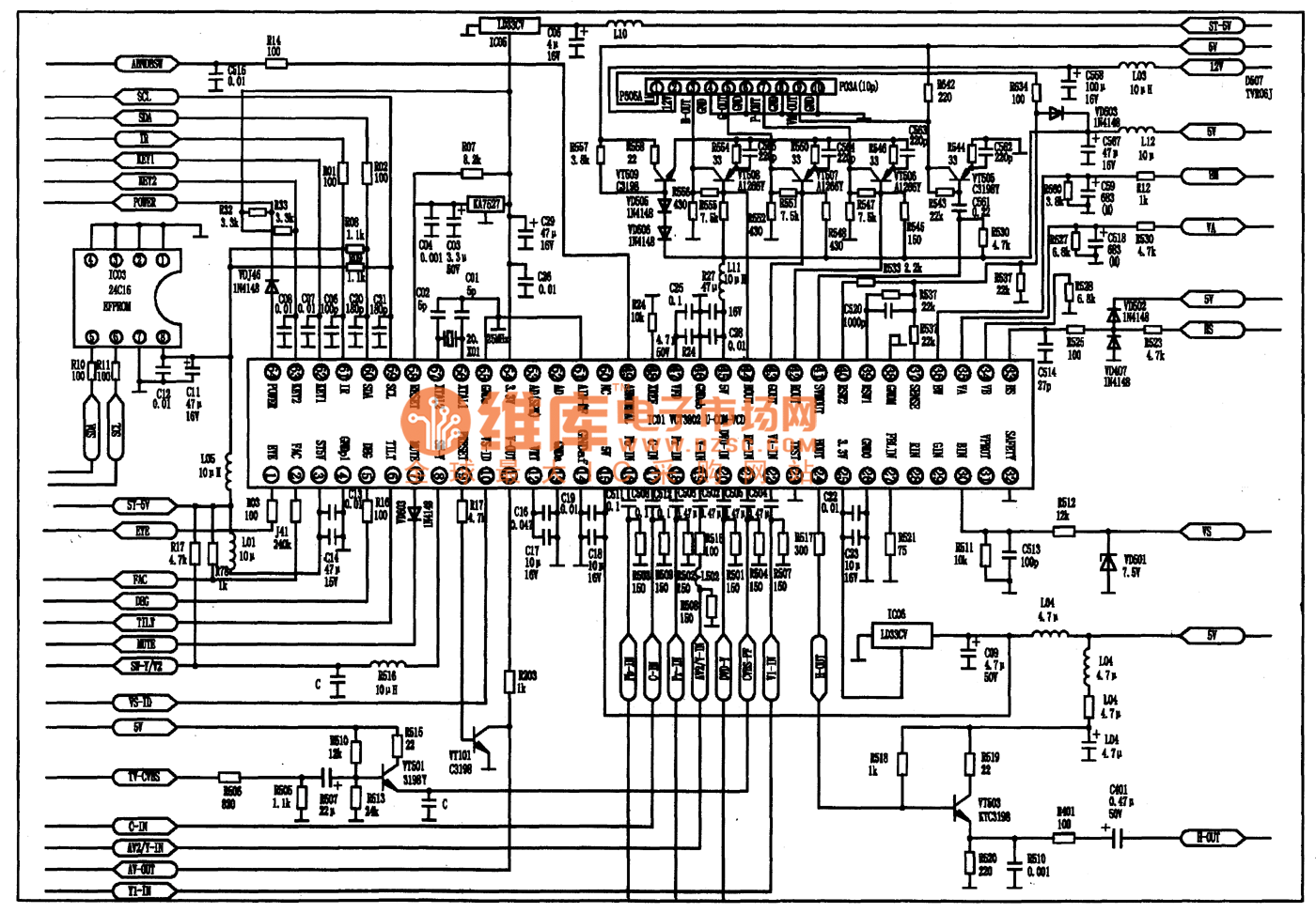 VCT3802　CPU、VCD单片小信号处理集成电路图  第1张