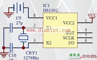 DS1302的引脚功能图及其应用电路  第3张