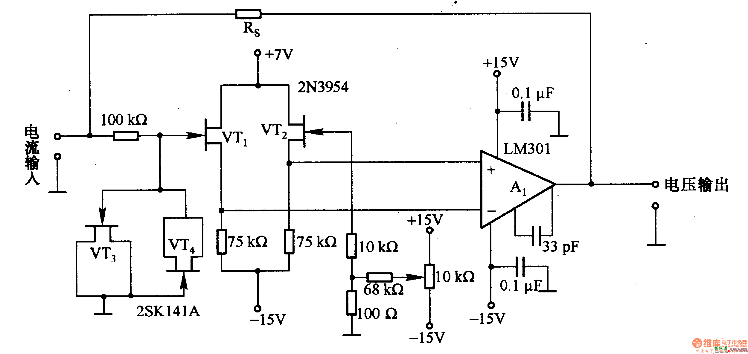 1-35  由LM301等构戎的电流/电压转按电路 第1张