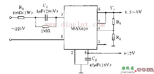 基于MAX610芯片设计输出电压可调电路  第1张
