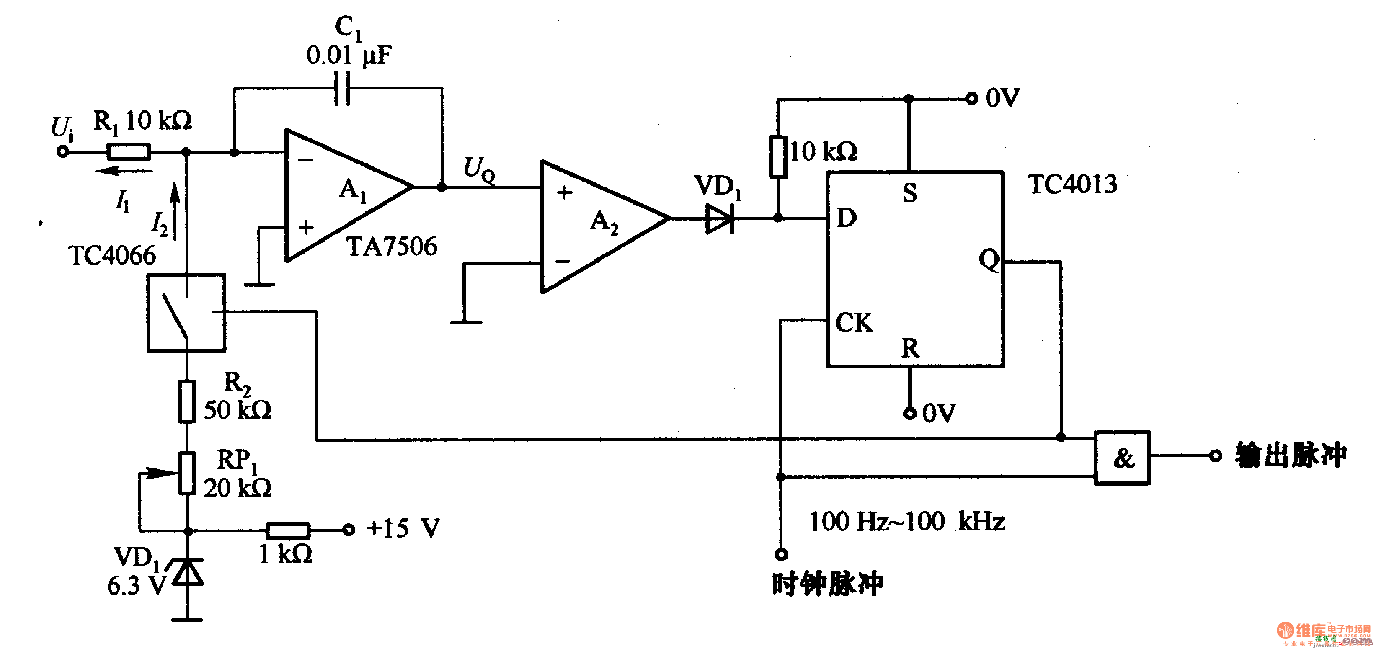 1－5由TC4013等构成的电压/脉冲串转换电路  第1张