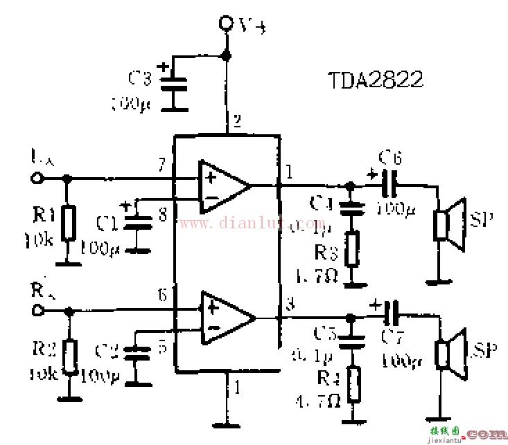 关于TDA2822应用电路图的相关介绍  第1张