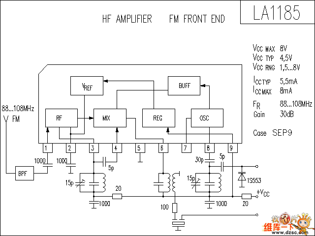 LA1185 音响IC电路图  第1张